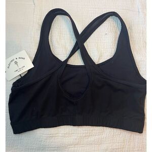 New Electric & Rose Criss Cross Mesh Sports Bra Top